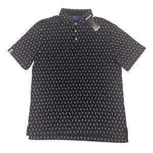 Polo Ralph Lauren Polo Shirt Mens M Black Performance Geometric Jersey